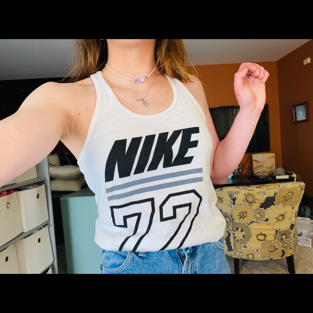 Nike retro cotton tank top in white (: